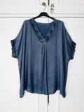 Löwenstein Vecolure V Bluse Lace Blå