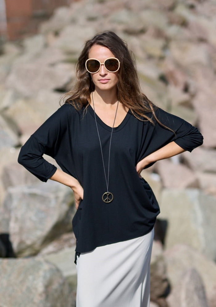 HSCPH Bluse V-Hals Sort