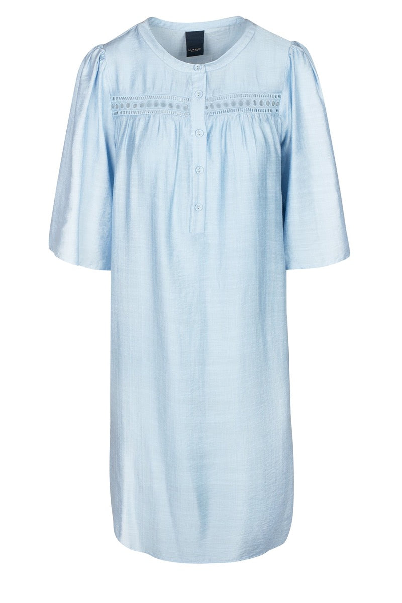 One Two Carolat Kjole Chambray Blå