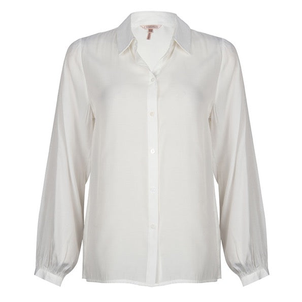 ESQUALO Bluse Basic m Lange Ærmer Off White
