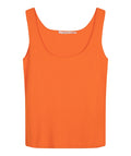 ESQUALO Top R Neck Rib Lagoon Orange