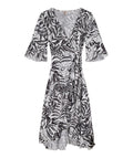 ESQUALO Kjole Wrap Aloha Print Hvid Grå