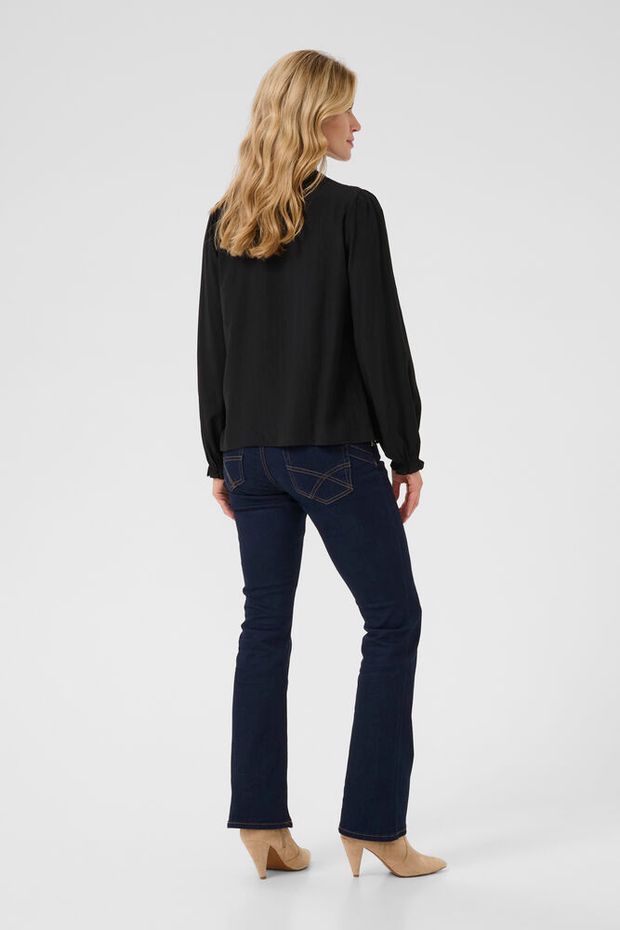 Cream Suki Bluse Langærmet Pitch Sort