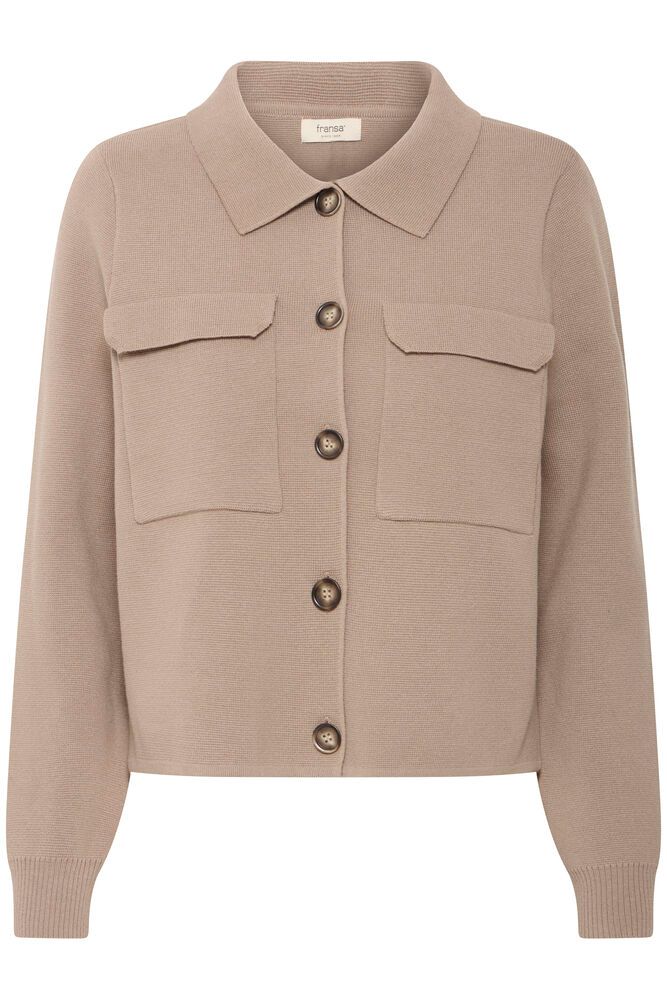 Fransa Ita 1 Cardigan Taupe Brun