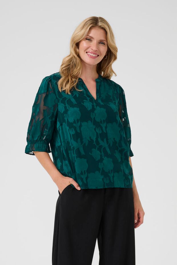 Cream Yana Bluse Ponderosa Pine Grøn