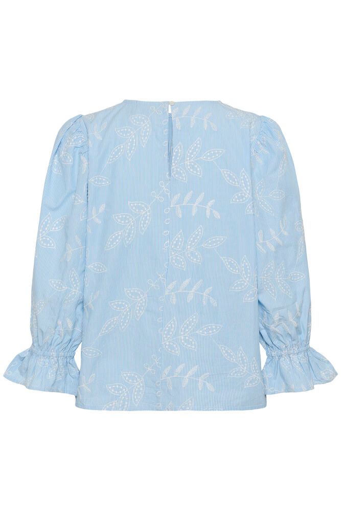 Kaffe Marlee Bluse Hvid Broderi Blå