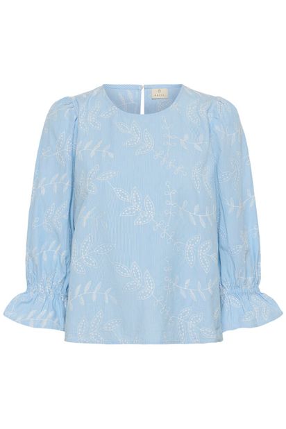 Kaffe Marlee Bluse Hvid Broderi Blå