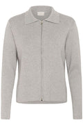 KAFFE Visja Polo Cardigan Grå Melange