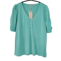 ESQUALO T-shirt m knapper Lys Blå