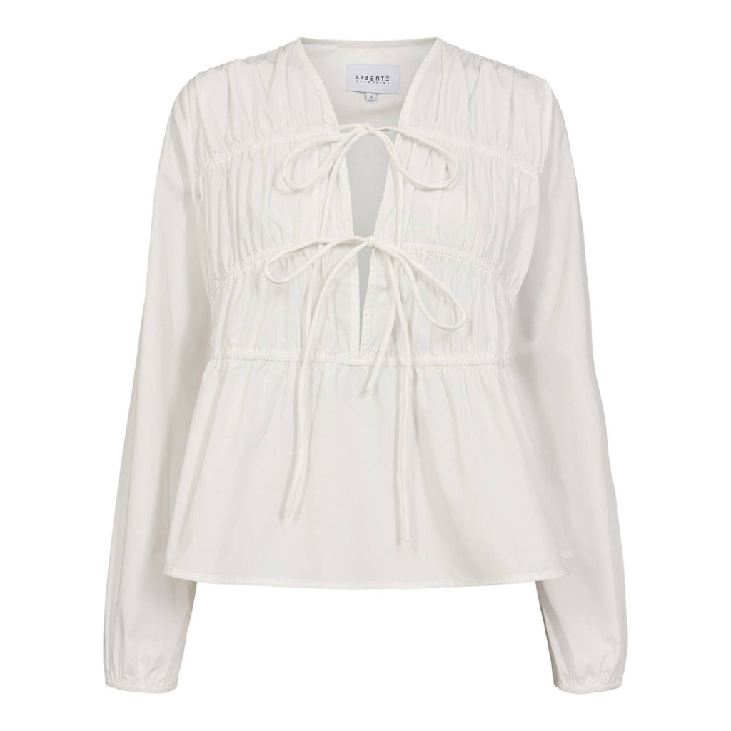 Liberte Jane LS Tie Bluse Hvid