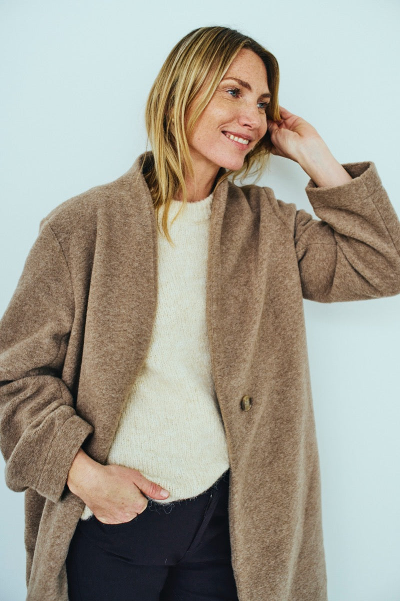 Freequent Noelle Jakke Silver Mink Melange Brun