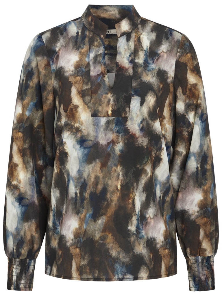 PBO Mindra Bluse Dark Abstract