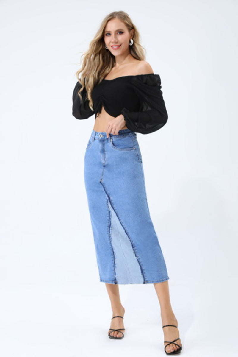 Jewelly Nederdel Raw Denim Blå