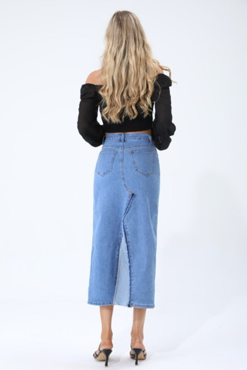 Jewelly Nederdel Raw Denim Blå
