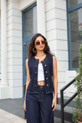 Jewelly Vest Denim Mørke Blå
