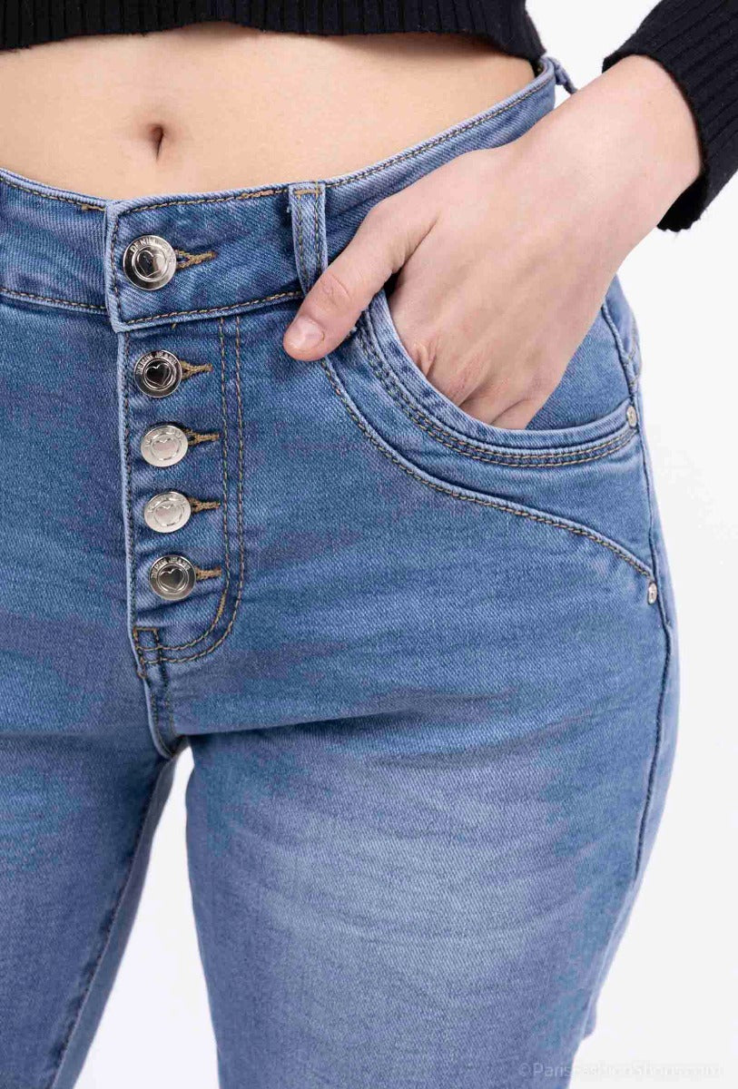 Karostar SUM Jeans Knapper Boyfriend Blå