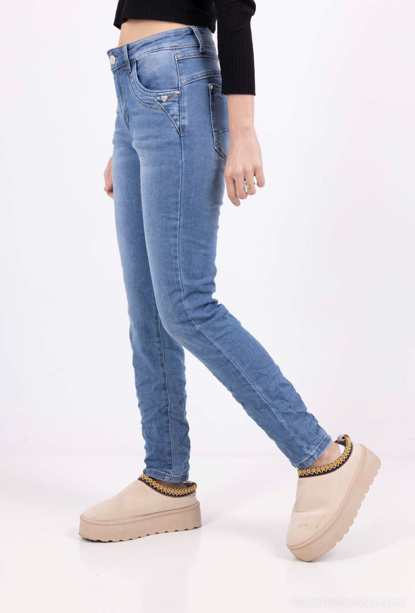 Karostar SUM Jeans Lynlås Logo On Pocket Blå