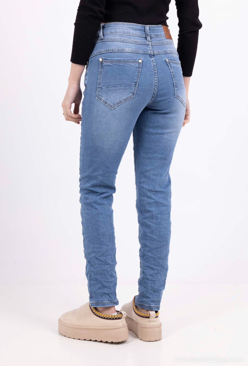 Karostar SUM Jeans Lynlås Logo On Pocket Blå