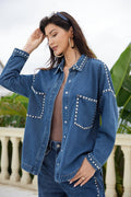 Jewelly Marta Jakke Nitter Denim Blå
