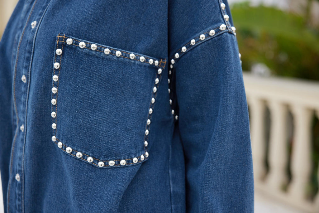 Jewelly Marta Jakke Nitter Denim Blå