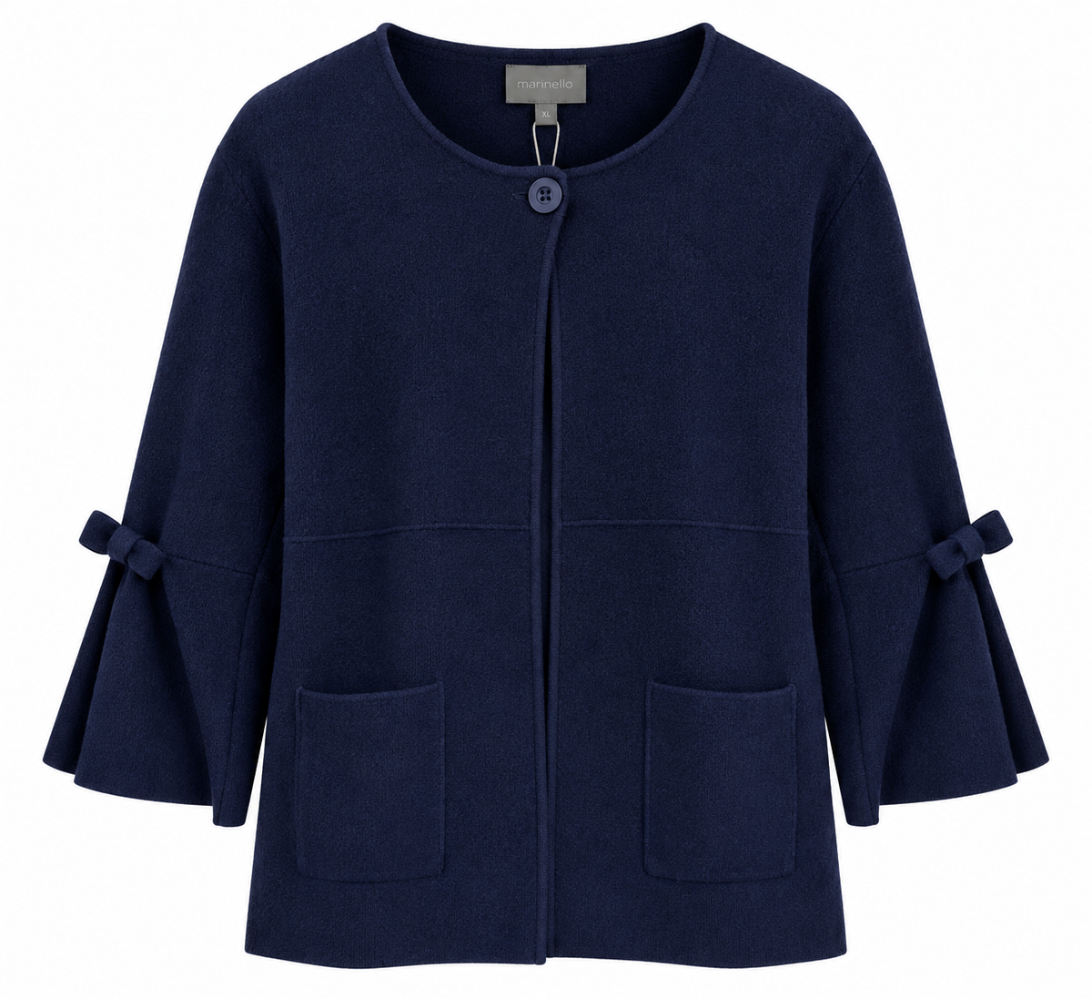Marinello Karn Cardigan Sløjfe Navy Blå