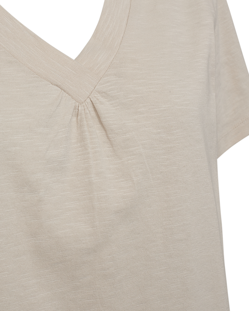 Freequent Sabina T-shirt Twist Moonbeam Sand