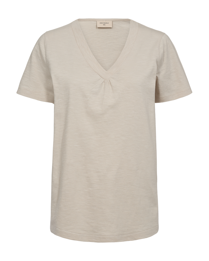 Freequent Sabina T-shirt Twist Moonbeam Sand