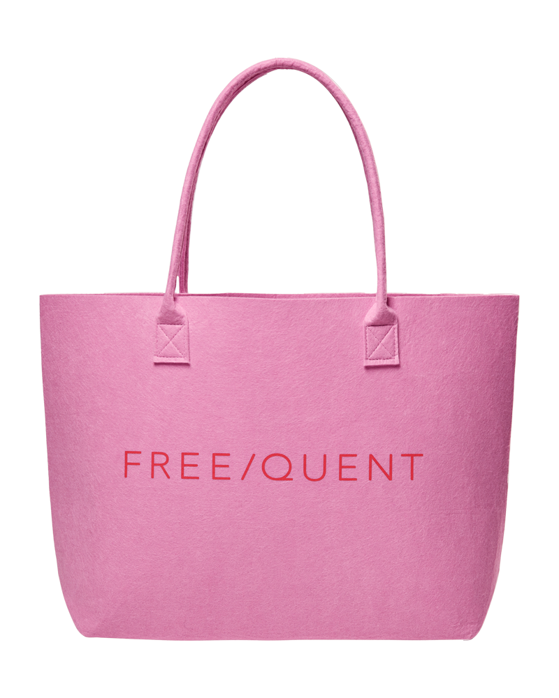 Freequent Felt Taske Logo Fuchsia Pink w Bittersweet