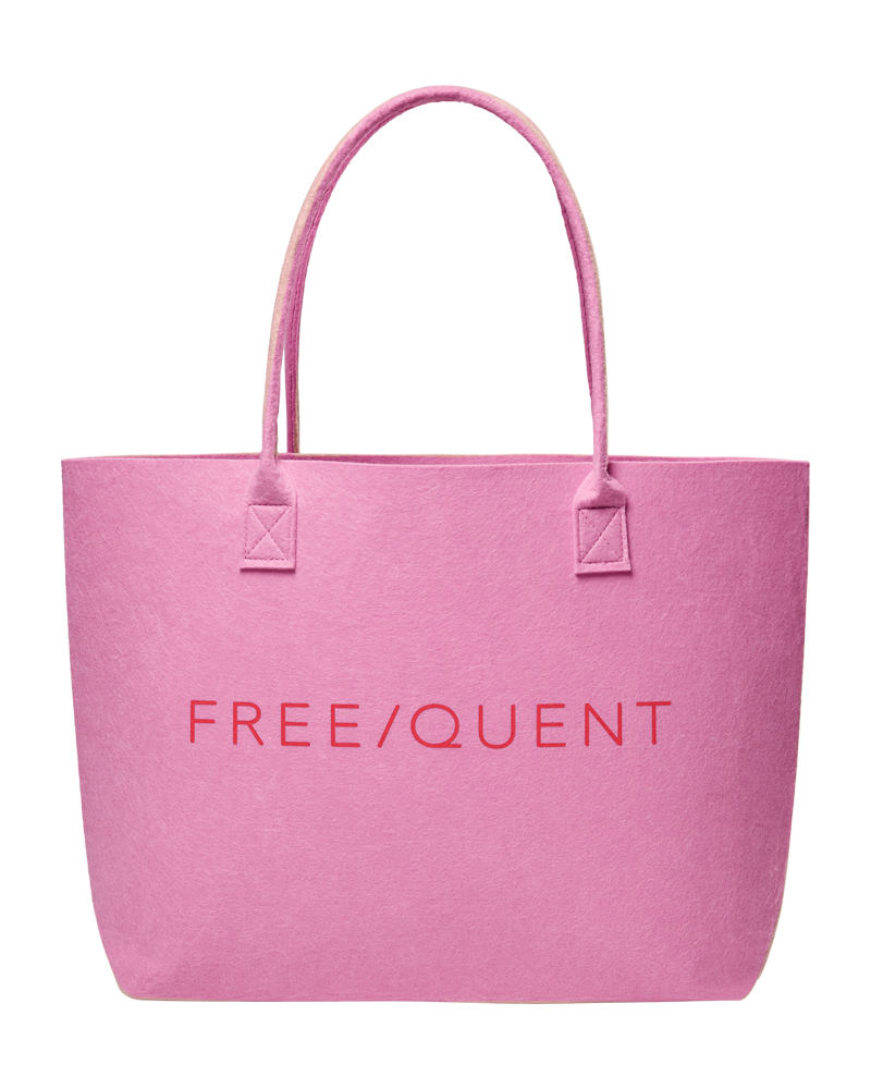 Freequent Felt Taske Logo Fuchsia Pink w Bittersweet