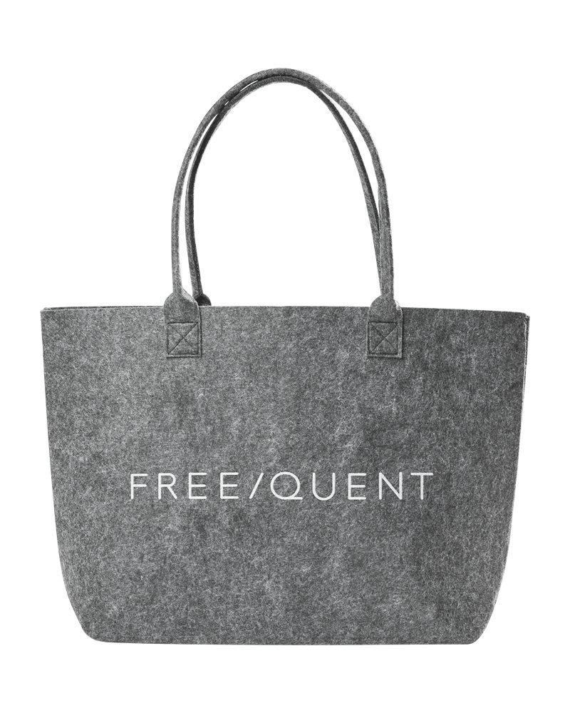 Freequent Felt Taske Logo Medium Grå w Off White