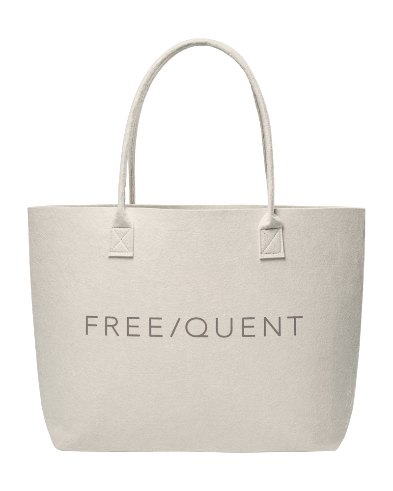 Freequent Felt Taske Logo Moonbeam w Morel