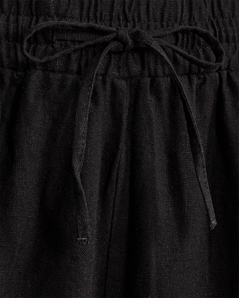 Freequent Lava Hør Shorts Sort