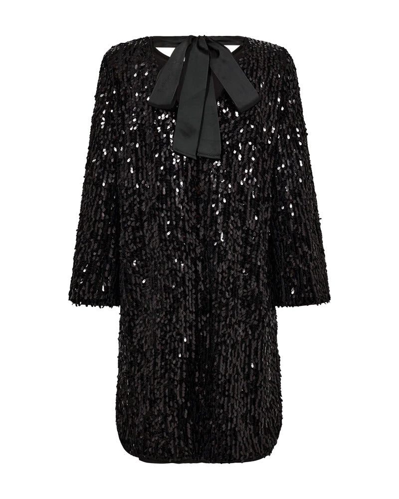 Freequent Eve Kjole Big Bow Sort w Sort