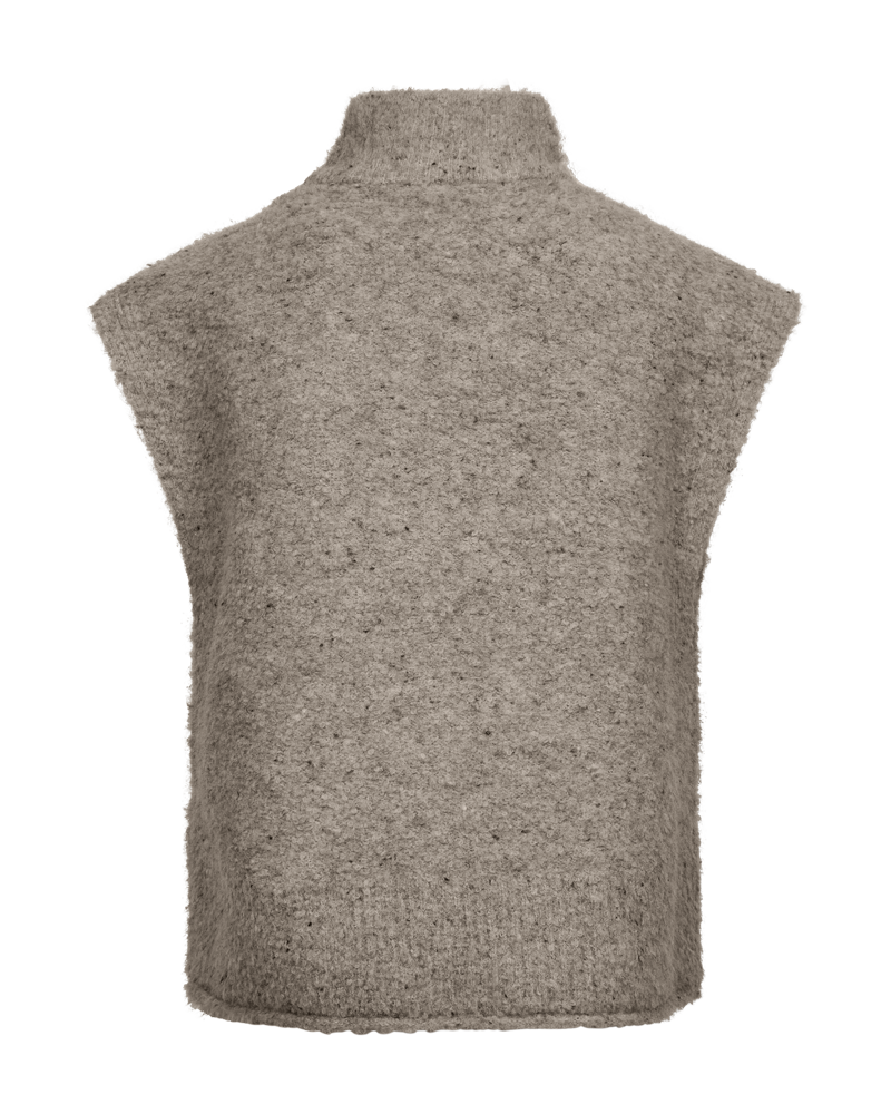 Freequent Grsnemes Vest Desert Taupe Melange Grå
