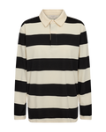 Freequent Nilla Polo Skjorte Stribet Sort Star Off White