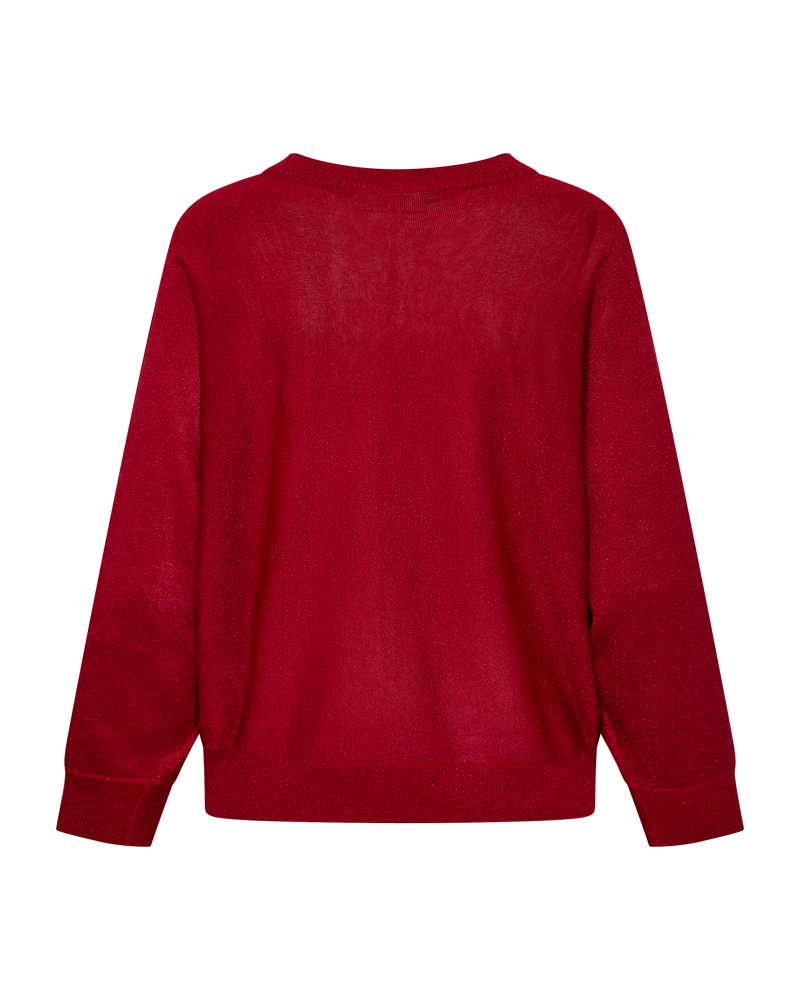 Freequent Betty Pullover Bat Sleeve Chili Pepper Rød