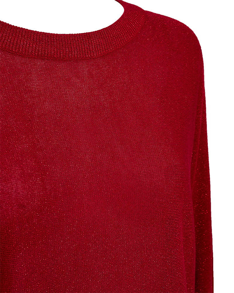 Freequent Betty Pullover Bat Sleeve Chili Pepper Rød