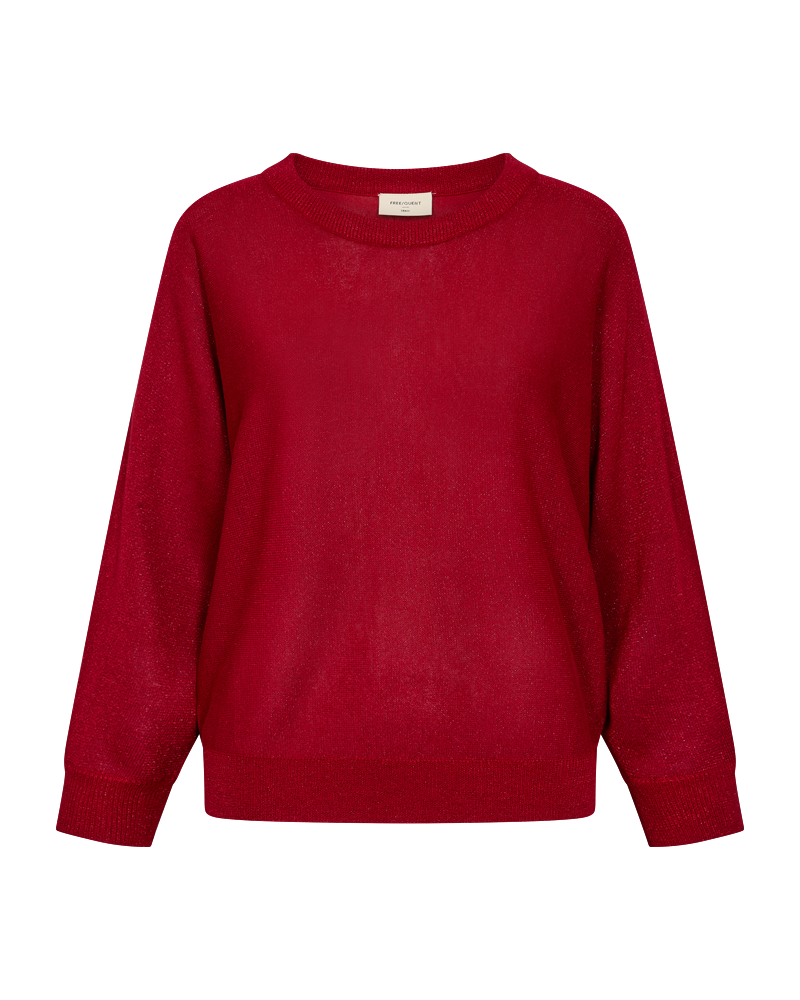 Freequent Betty Pullover Bat Sleeve Chili Pepper Rød