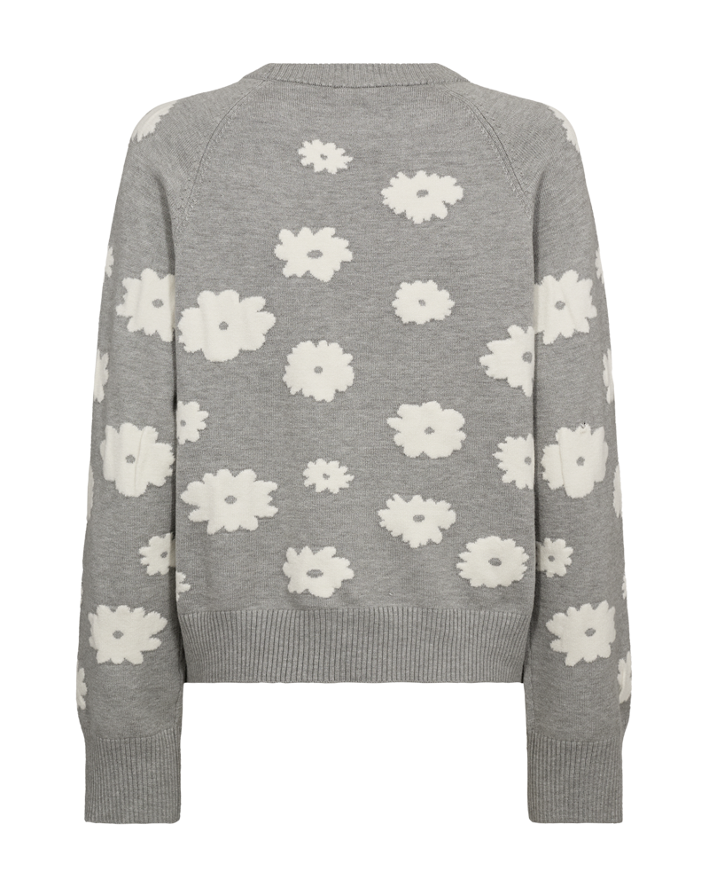 Freequent Alpi Pullover Grå Melange w Off White