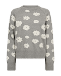 Freequent Alpi Pullover Grå Melange w Off White