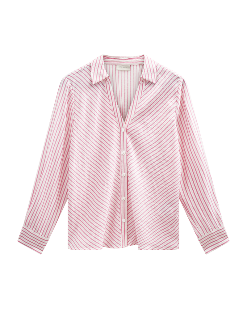 Freequent Kimmi Skjorte Star Off White w Wild Orchid Lyserød