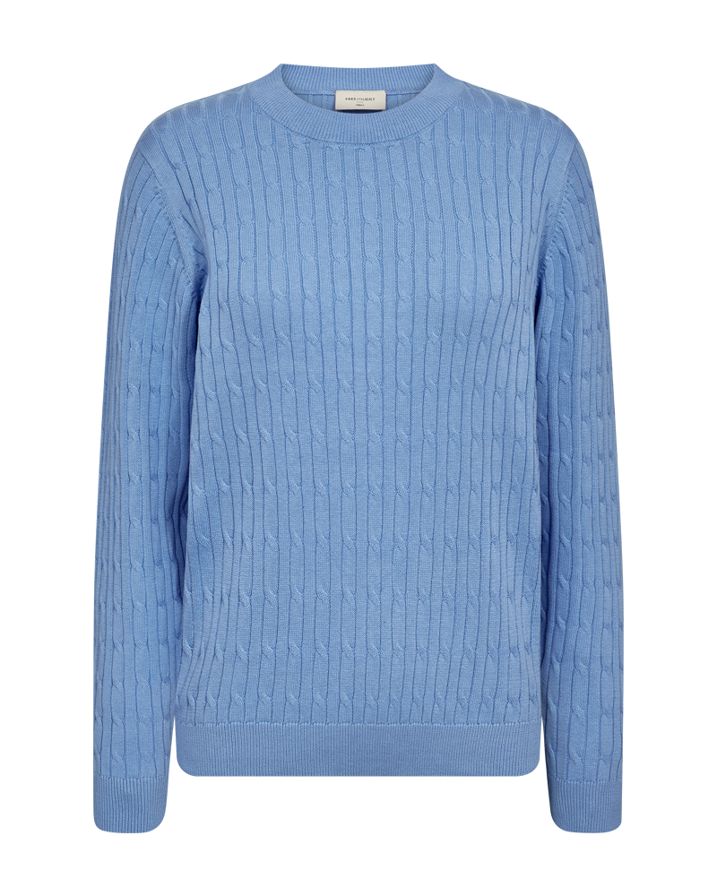 Freequent Dodo Pullover Cable Strik Vista Blå