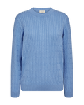 Freequent Dodo Pullover Cable Strik Vista Blå