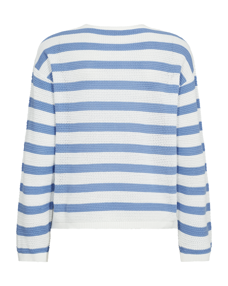Freequent Dodo Pullover Star Off White w Vista Blå