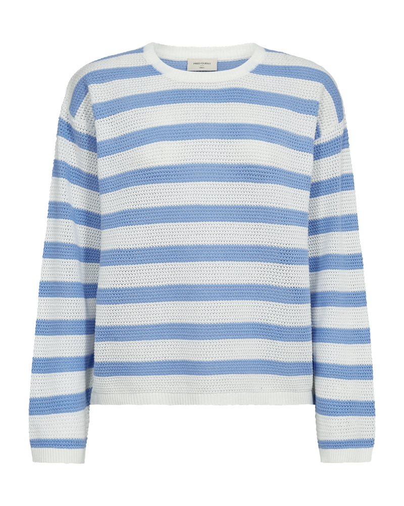Freequent Dodo Pullover Star Off White w Vista Blå