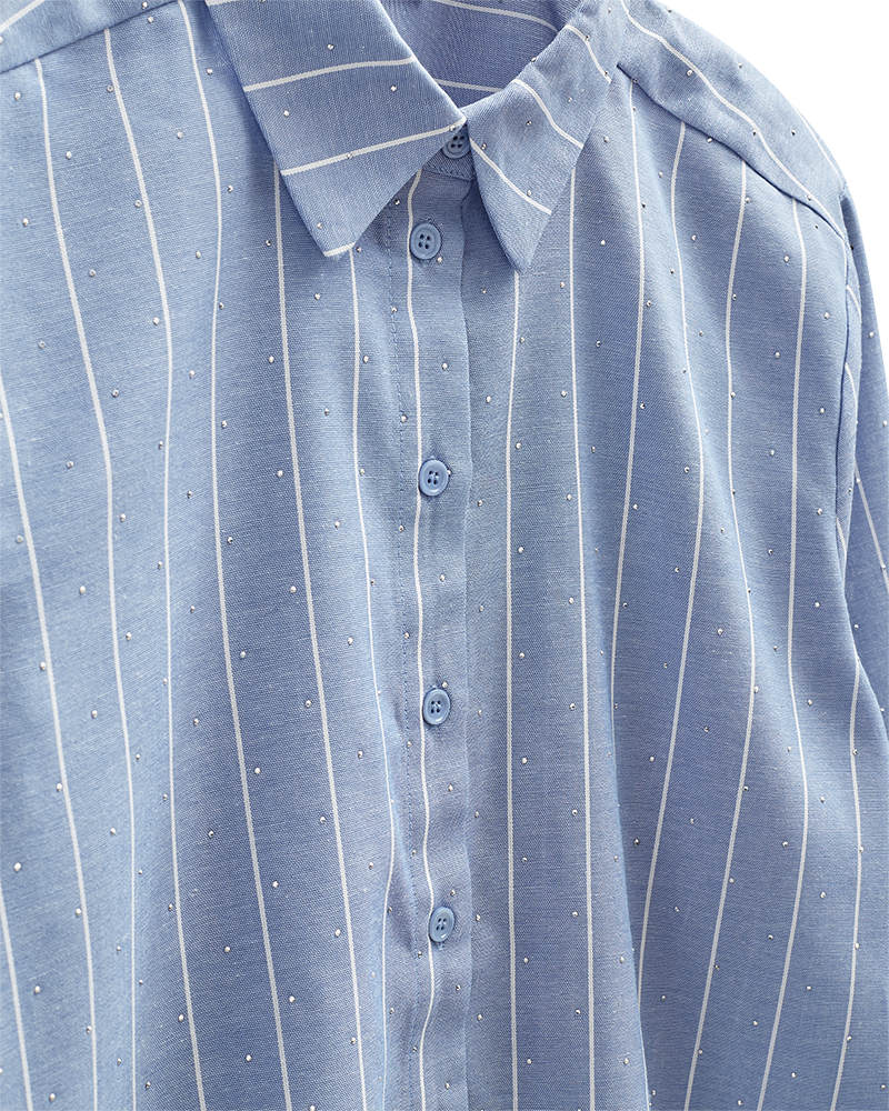 Freequent Solly Skjorte Vista Blå w Star Off White