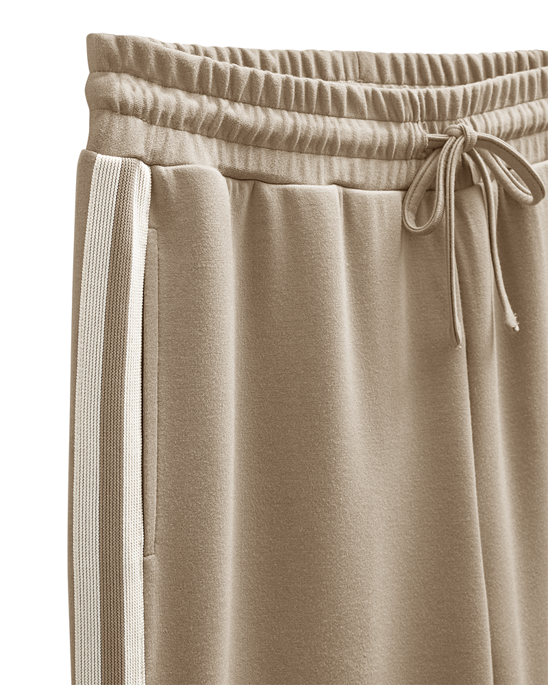 Freequent Lucinda Bukser Stribet Sølv Mink w Star Off White
