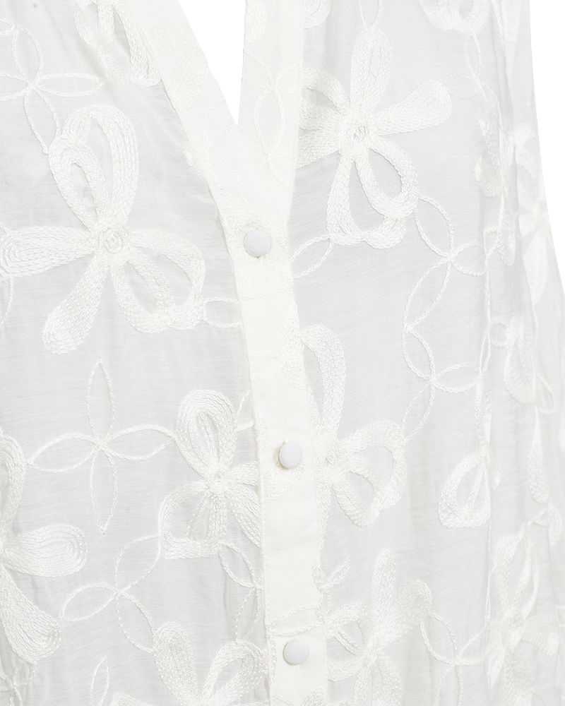 Freequent Randy Bluse Embroidery Star Off White