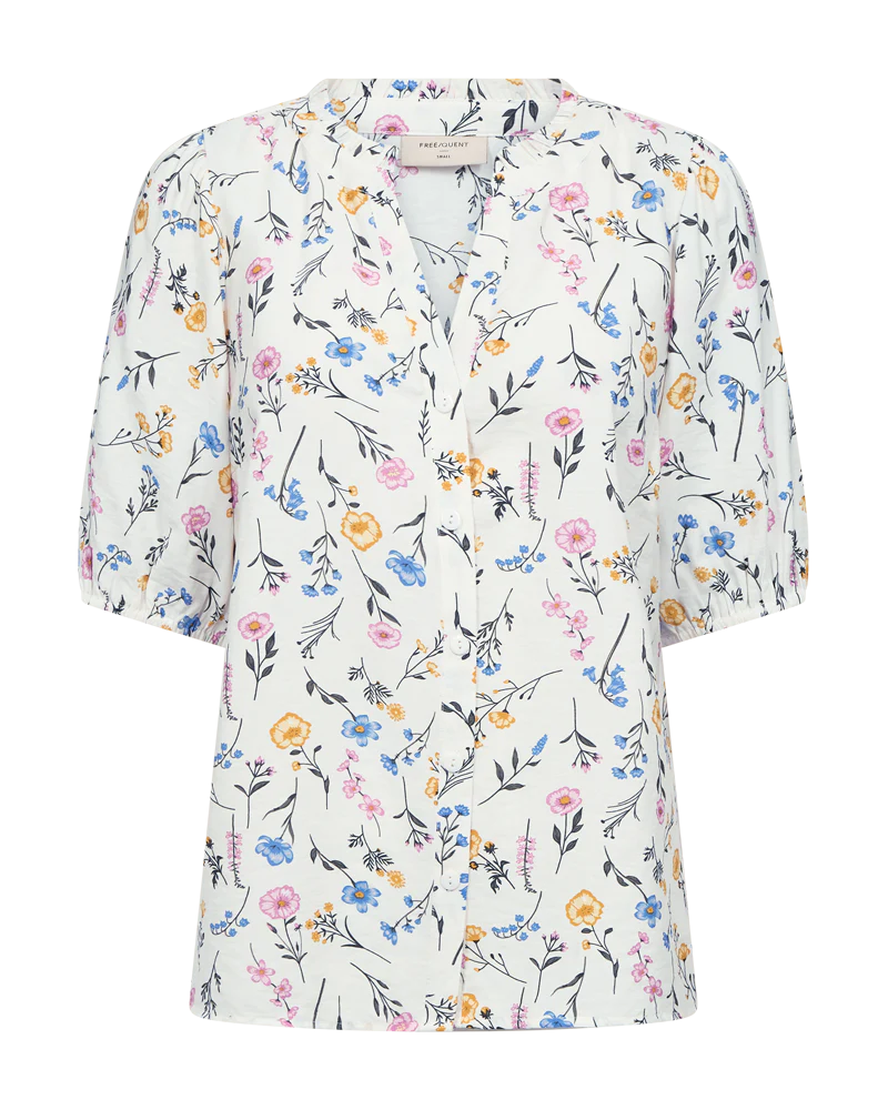 Freequent Molli Skjorte Blomster Off White
