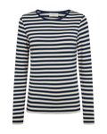 Freequent Liana T-shirt Moonlit Ocean Blå w Moonbeam Beige